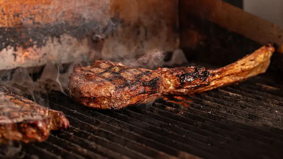 A perfectly cooked and presented steak